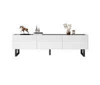 mueble tv 170x35 - 3 cajones bajo diseno clasico - blanco y negro