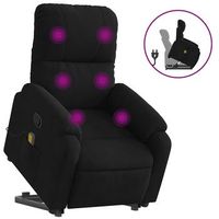 sillon reclinable de masaje elevable tela de microfibra negro vidaxl