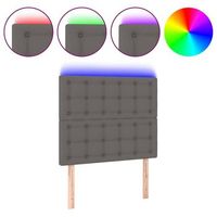 cabecero con luces led cuero sintetico gris 90x5x118128 cm vidaxl