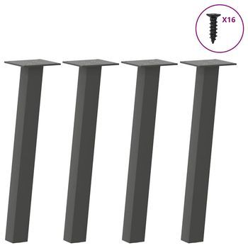 Patas Para Mesa De Centro 4 Uds | Patas Para Mesa Acero Antracita 42 Cm Cfw15418