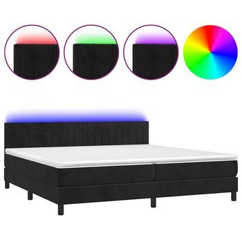 Cama Tapizada 203x200x88 Cm Espuma - Negro