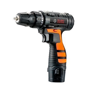 Taladro Eléctrico Inalámbrico De Doble Velocidad Con 15 Nm Y Dos Baterías De 12v 1300mah. 18x6x19 Cm. Color: Naranja