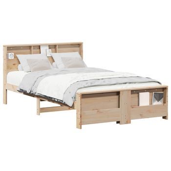 Cama Matrimonial | Cama Para Adulto | Estructura De Cama Marrón 135 X 190 Cm Madera De Ingeniería