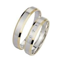 alianzas oro amarillo y blanco con diamantes ancho 45 mm