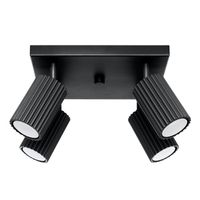 plafon moto negro 4 luces