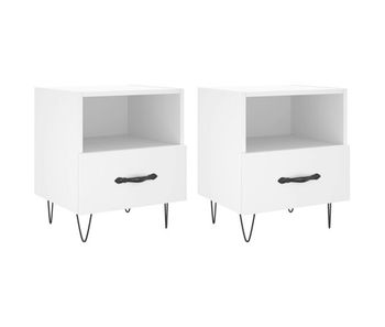 Vidaxl mesitas de noche 2 uds madera ingeniería blanco 40x35x47,5 cm