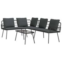 conjunto de sofas de jardin 2 piezas  mueble de jardin negro ratan sintetico