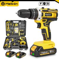 mellwin-juego de taladro de impacto electrico de 25  3 torques destornillador electrico inalambrico multiusos herramienta electrica para pin de bateria makita de 18v