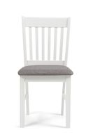 amalfi white dining chairs with grey fabric seats - white