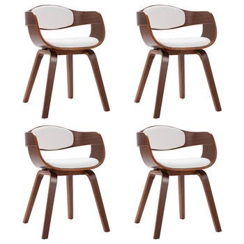 Sillas De Comedor 4 Unidades Madera Curvada Y Cuero Sintético Vidaxl