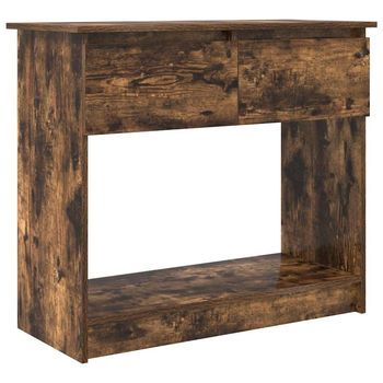 Mesa Consola Con Cajones Roble Ahumado 85,5x38,5x74,5 Cm Vidaxl