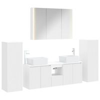 juego de muebles de bano 6 uds blanco vidaxl