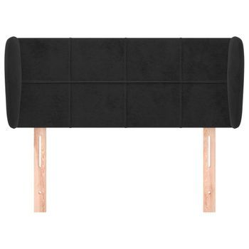 Cabecero Cama Mueble De Dormitorio De Terciopelo 83 X 23 X 78/88 Cm Negro M02_0008398