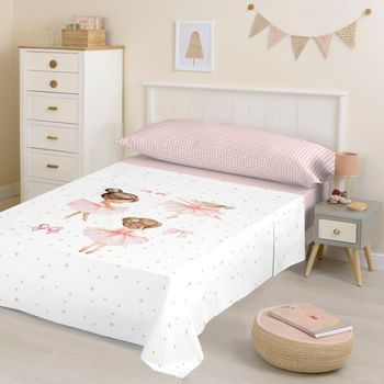 Juego De Sábanas Infantil 3 Piezas De 100% Algodón Cama 105 Cool Kids Ballet