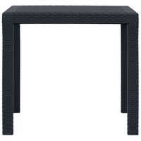 mesa de jardin  mesa de exterior plastico aspecto ratan gris antracita 79x79x72 cm