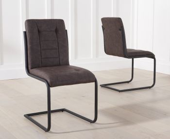 Alexa Brown Faux Leather Dining Chairs - Brown
