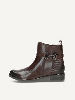 CAPRICE Bootie, brown, made of Leather with Block heel, Size 38