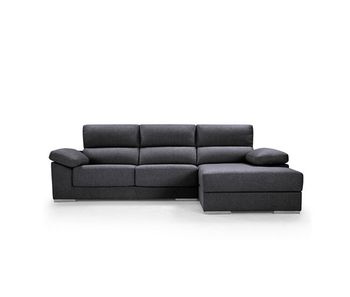 Chaise longue 4 plazas noemi xl lado derecho color antracita - conforama