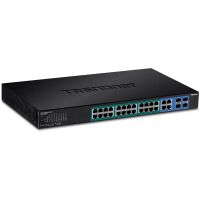 conmutador de red trendnet tpe-5028ws 28 puertos gigabit web smart poe