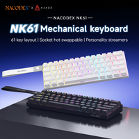 teclado mecanico para juegos con cable ajazz nk61 con interruptor rojo y 61 teclas plug and play diy adecuado para juegos y uso en la oficina
