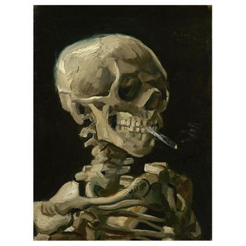 Cuadro Lienzo, Impresión Digital - Calavera Con Cigarrillo - 60x80cm