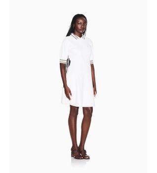 A|X Armani Exchange para mujer. XW001739AF13401U1003 Vestido Entallado blanco (L), Casual, Poliéster, Manga corta