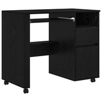 escritorio con ruedas roble negro madera de ingenieria vidaxl