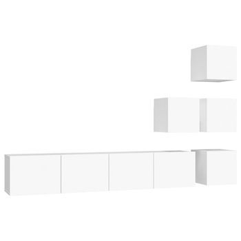 Mueble De Pared Para Tv | Mueble De Salón | Gabinete De Tv Madera Contrachapada Blanco