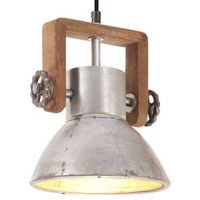 lampara colgante industrial 25 w plateada redonda 19 cm e27 vidaxl