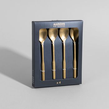 Set de 4 cucharas de acero inoxidable dorado