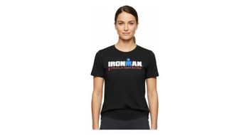 Camiseta de manga corta ironman barcelona negra de mujer