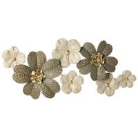 decoracion de pared moderna motivo floral hecha a mano hierro beigedorado lanthanum