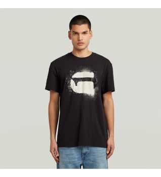 G-Star para hombre. D26833-D101-6484 Camiseta Spray Logo negro (M), Casual, Algodón, Manga corta