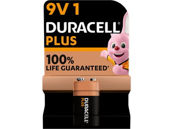 Pilas - Duracell Plus 9V, 1 Unidad, Negro