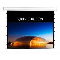 kimex pantalla de proyeccion motorizada tensionada 200x113m formato 169 wi-fi carcasa blanca