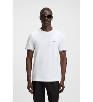 BOSS para hombre. 50521245 Camiseta Taul blanco (M), Casual, Poliéster, Manga corta