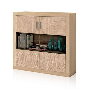Bodeguero 2 Puertas 110 Cm Nuka Tofe - Textil 110 X 110 X 34,6 Cm