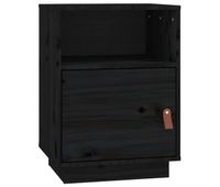 vidaxl mesita de noche madera maciza de pino negro 40x34x55 cm