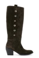 botas de ante con botones decorativos dark brown 38