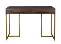 consola de acacia y laton envejecido