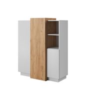 comoda efecto madera blanco y crema