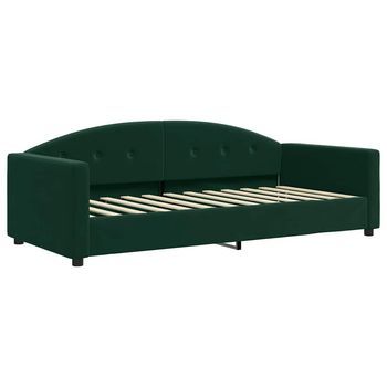 Sofá Cama | Cama Individual | Cama Para Adultos Terciopelo Verde Oscuro 90x200 Cm