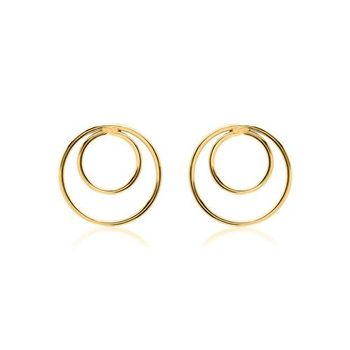 Pendientes circulares para mujer en oro de 9 quilates