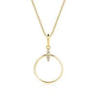 cadena de mujer circulo en oro 9 quilates con circonita cubica