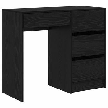 Escritorio Roble Negro Madera De Ingeniería 90 X 37.5 X 75 Cm Vidaxl