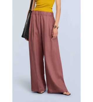 Semicouture para mujer. S6SN38 Pantalón Jhonny granate (46), Casual, Lino