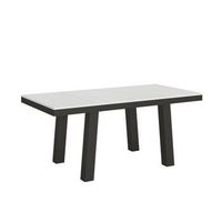 mesa extensible 90x180284 cm bridge evolution fresno blanco estructura antracita