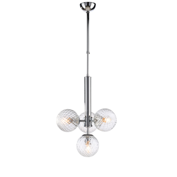 Lámpara Colgante Armonia En Hierro Cromado Pulido 4 Luces 110 Ø32 Bl285-4-cr
