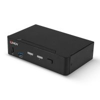 conmutador kvm lindy 2 puertos displayport 14 usb 30 4k 60hz