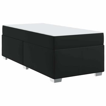 Estructura De Cama Negro 100 X 200 Cm Cuero Sintético